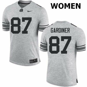 Women's Ohio State Buckeyes #87 Ellijah Gardiner Gray Nike NCAA College Football Jersey Lightweight UHT7744SV